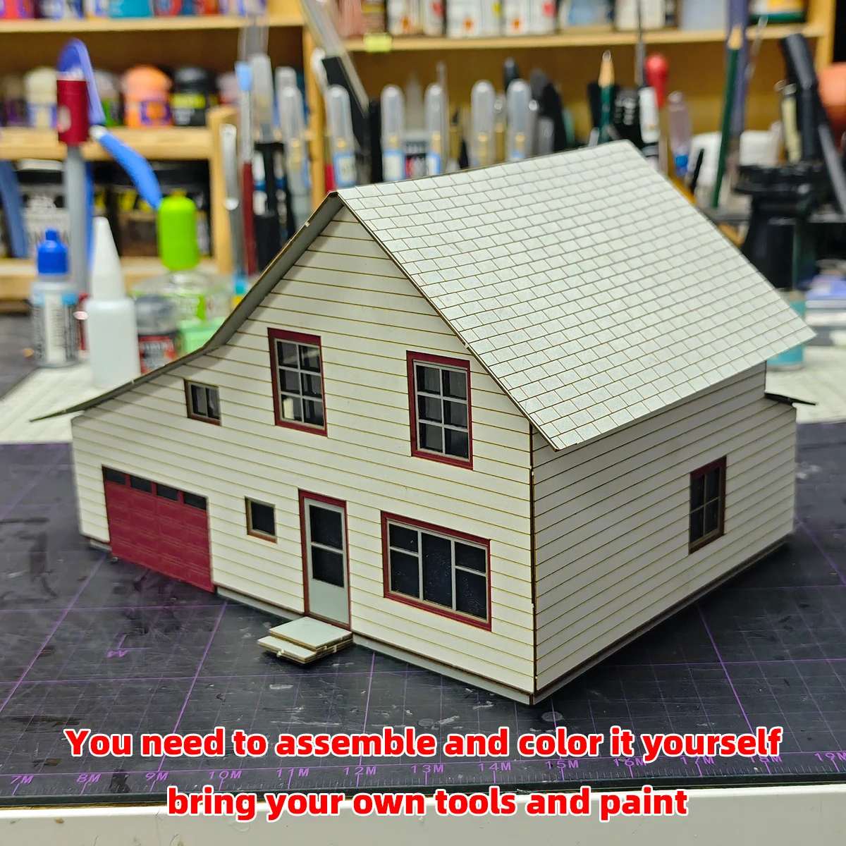 Assembly Architectural model sand table villa streetscape community detached house Europeanizing diorama Scale model kit 1/64 thumbnail 4
