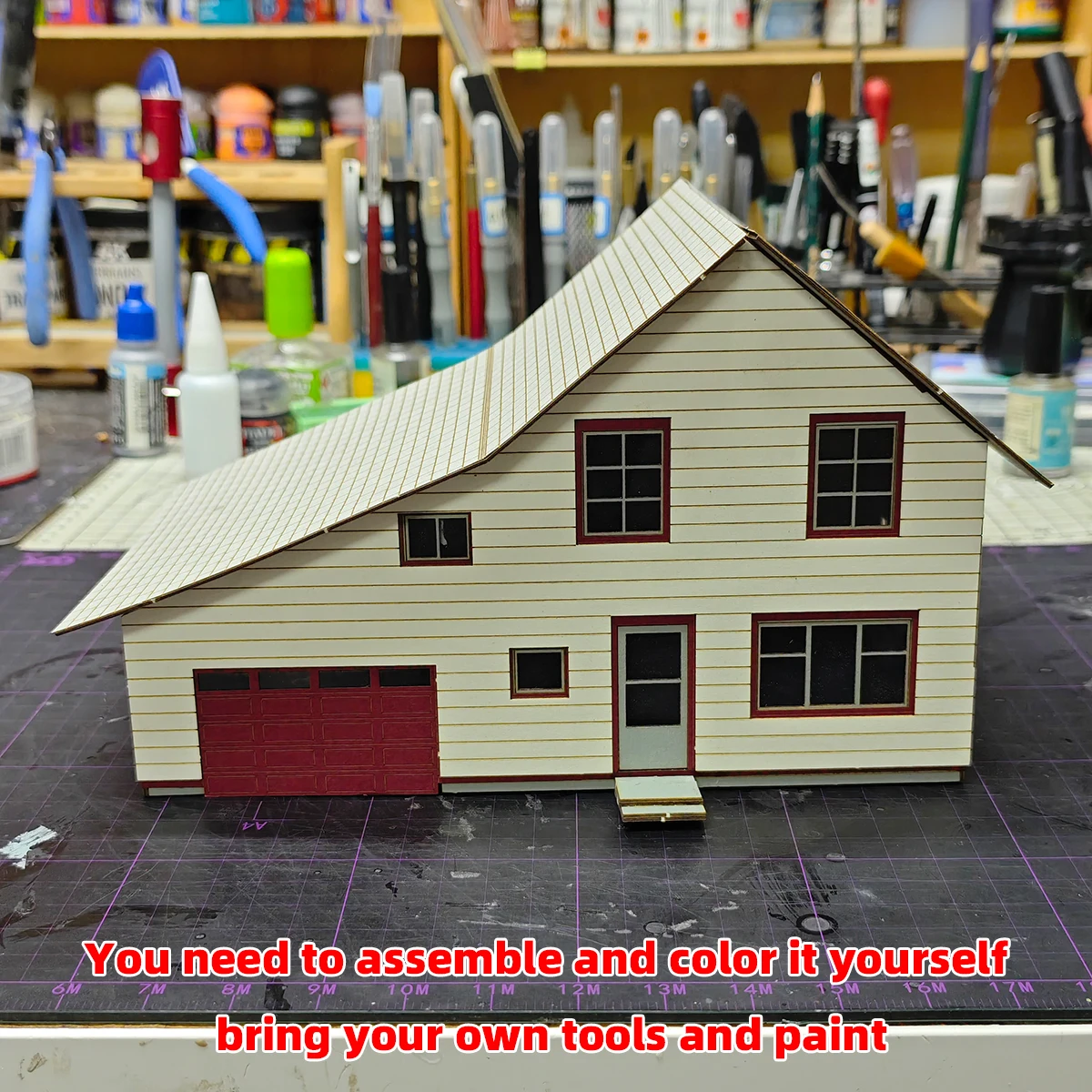 Assembly Architectural model sand table villa streetscape community detached house Europeanizing diorama Scale model kit 1/64 thumbnail 3