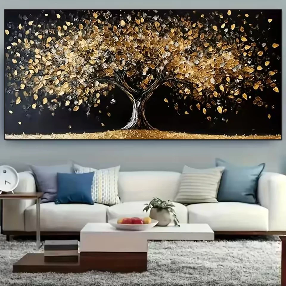2026 Diamond Painting Art Modern Abstract Golden Tree of Life 5D DIY Full Diamond Embroidery Cross Stitch Kit Mosaic Home Decor