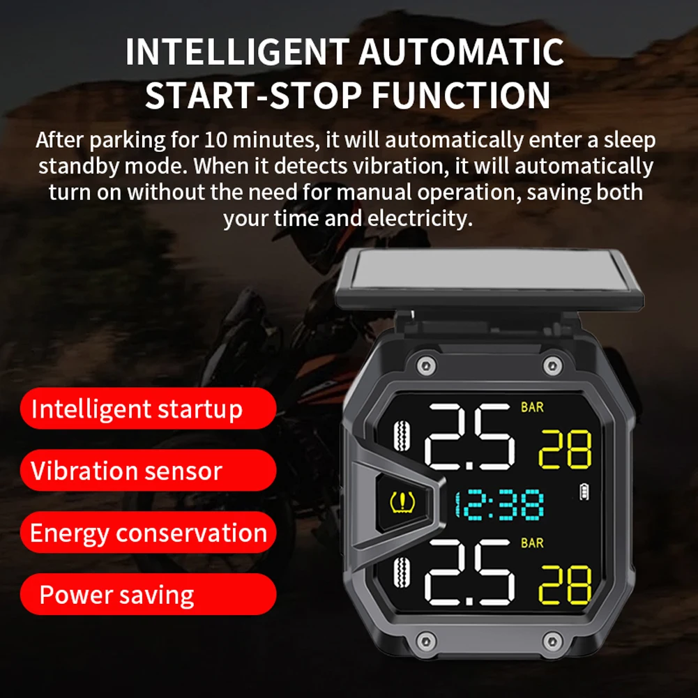 Motorcycle Air Pressure Sensor Real-Time Wireless Tire Pressure Detector IP67 Waterproof for Outdoor Cycling Sports Accessories thumbnail 3