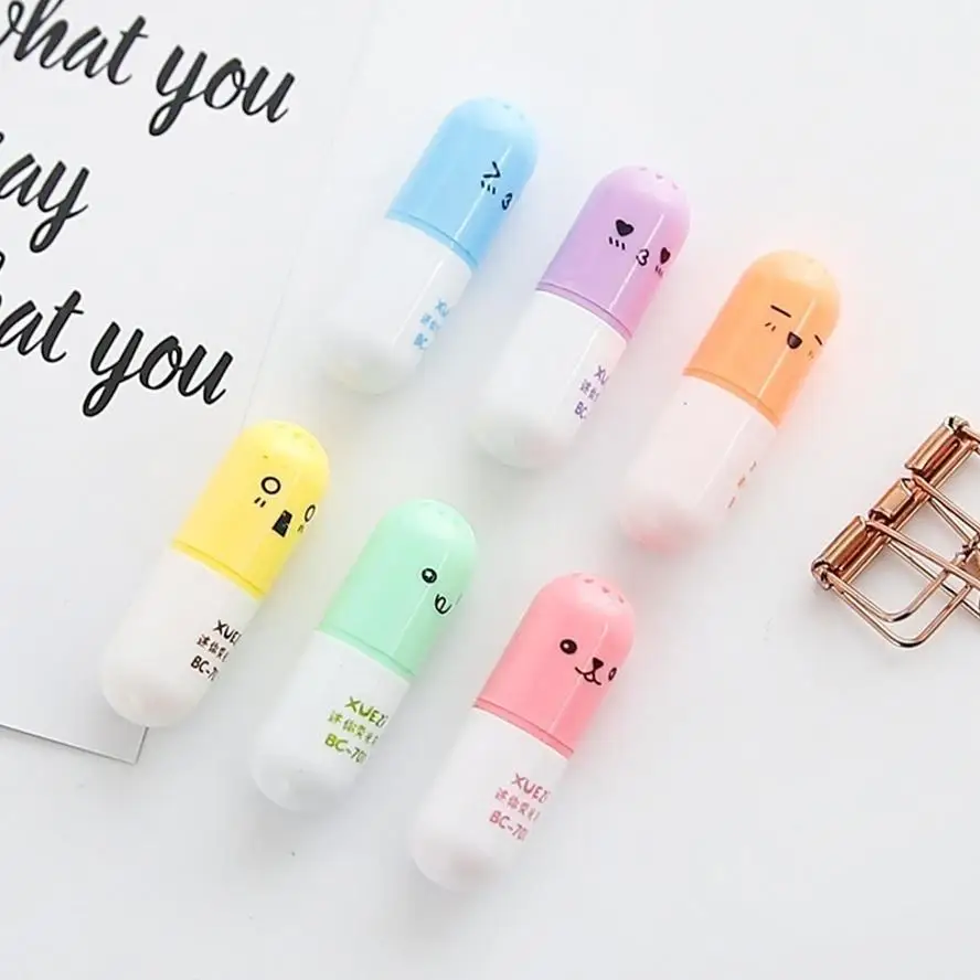 6 Pcs Cute Mini Highlighter Marker Drawing Pen School Office Supply Kids Student Stationery