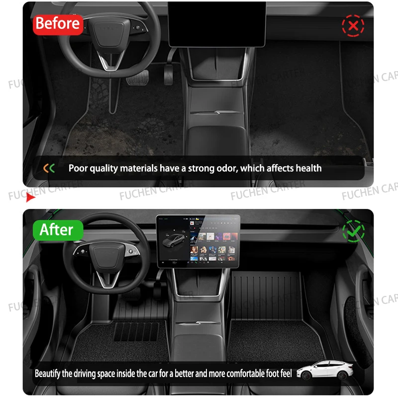 Car Floor Mats for Tesla NEW Model Y Juniper 2025+ Car Four Seasons Waterproof Non-slip Floor Mat TPE Special Car Accessories thumbnail 2