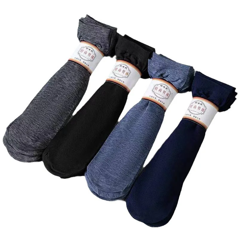 10 Pairs Men Summer Spring Ultra-thin Middle Tube Socks Solid Business Casual Socks Breathable Soft Socks Gentleman thumbnail 6