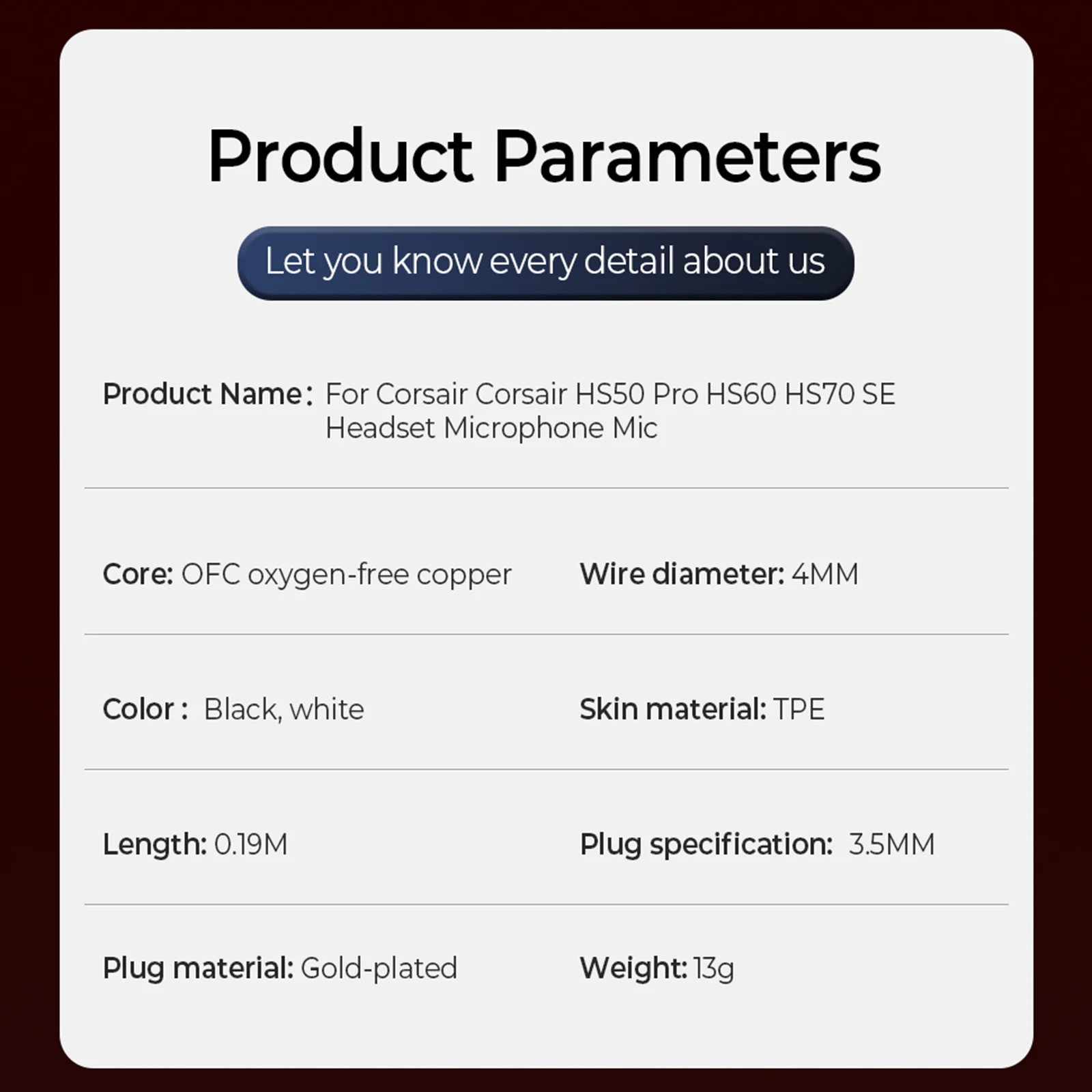Headphones Replacement Mic for Corsair HS70 Pro HS50 Pro HS60 70 SE Headset Microphone 3.5mm Wireless Game Headsets Comfort Mic thumbnail 4