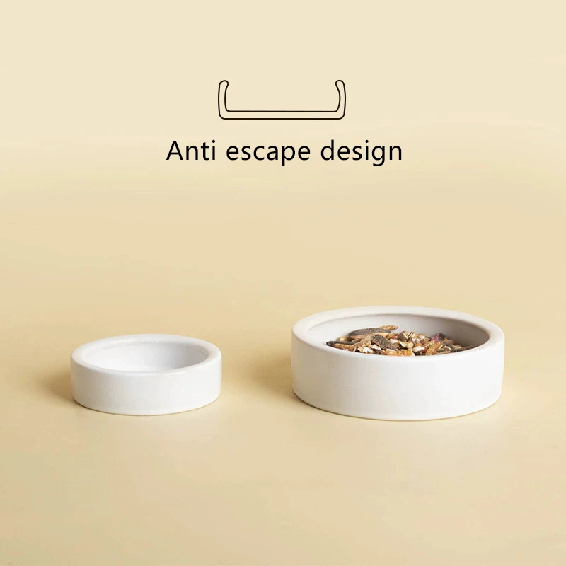 HOT! Reptile Food Bowl Anti-Escape Ceramic Feeder Dish Black White Reptile Water Bowl For Hermit Crab Gecko Chameleon Corn Snake thumbnail 5
