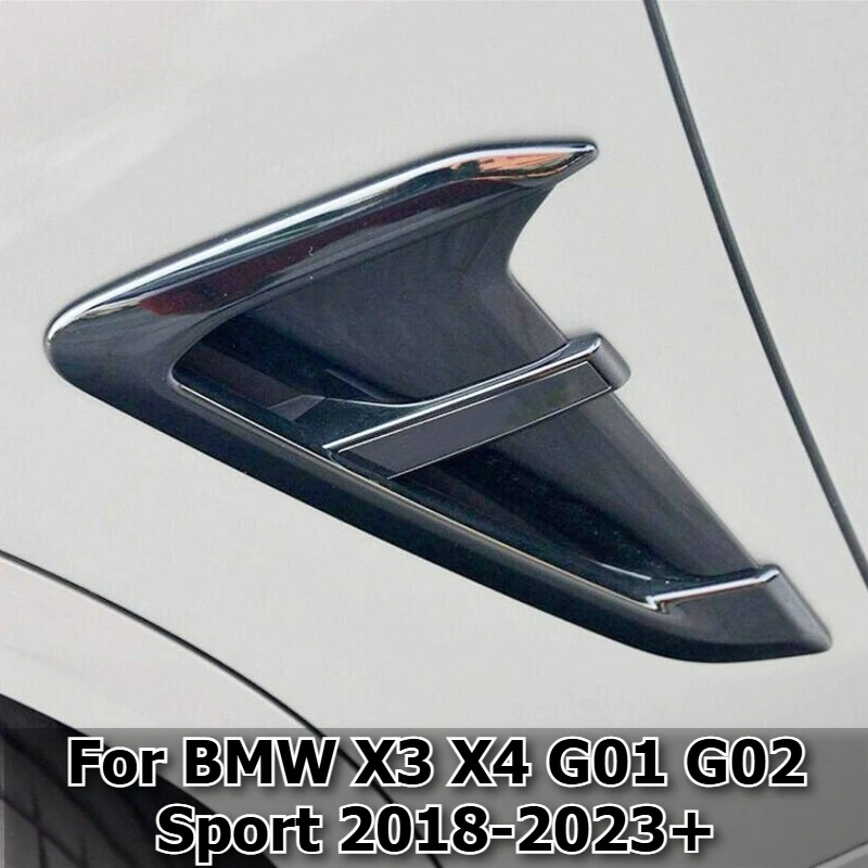 Car Side Fender Spoiler Wind Knife Side Gills Air Vent Decorative Side Wing Stickers For BMW X3 X4 G01 G02 M Sport 2018-2023+ thumbnail 3