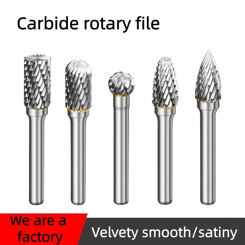 Tungsten Carbide Rotary Burrs 6mm Shank Double Cut Die Grinder Bits for Metal Grinding Deburring Carving thumbnail 3