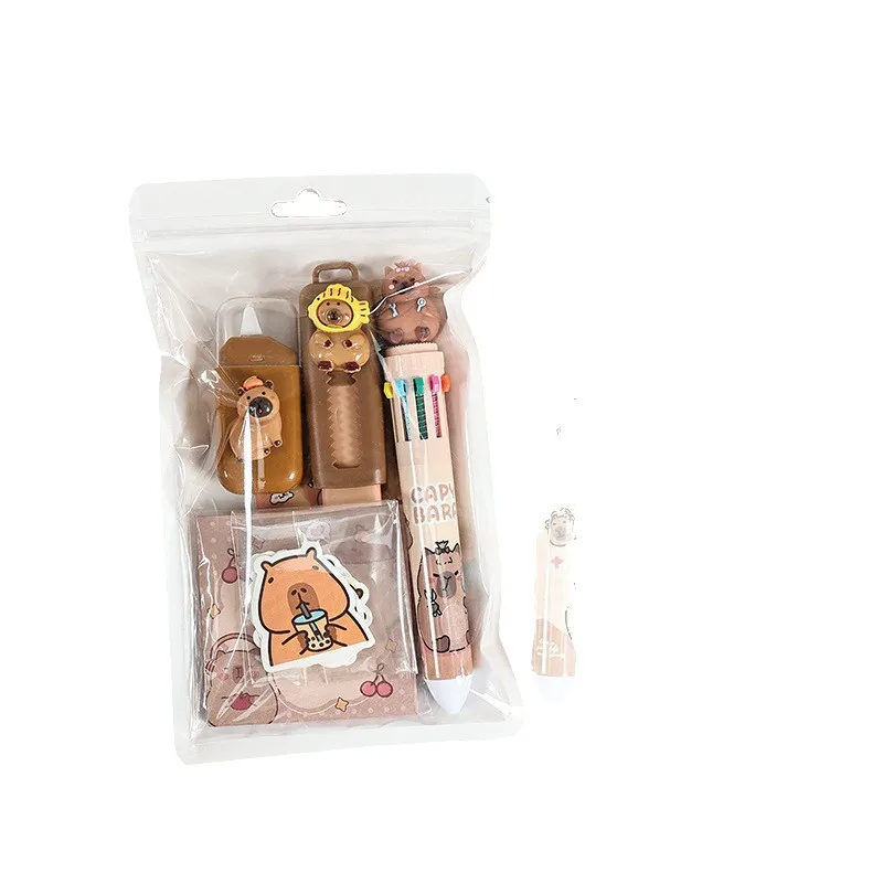 1Set Kawaii Cartoon Capybara Stationery Set Student Learning Stationery Set Cute Stationery School Supplies Gifts for Children thumbnail 5
