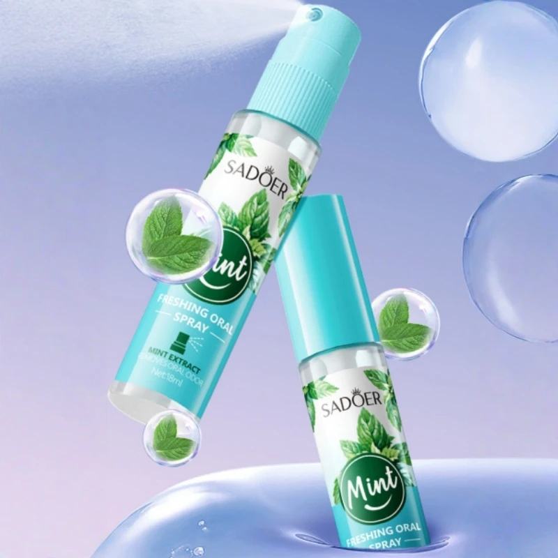 Mint and Peach Flavored Fresh Mouth Spray to Freshen Breath and Eliminate Bad Breath thumbnail 3