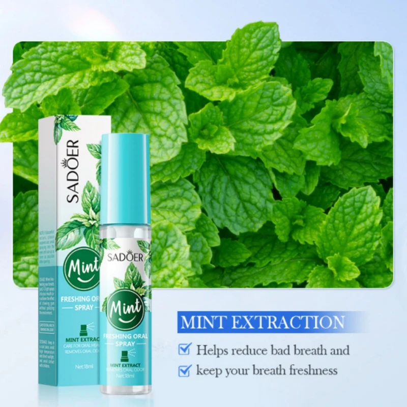 Mint and Peach Flavored Fresh Mouth Spray to Freshen Breath and Eliminate Bad Breath thumbnail 5