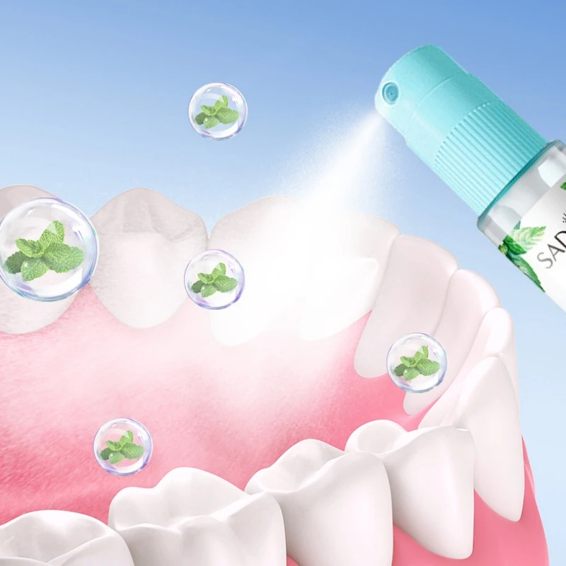 Mint and Peach Flavored Fresh Mouth Spray to Freshen Breath and Eliminate Bad Breath thumbnail 2