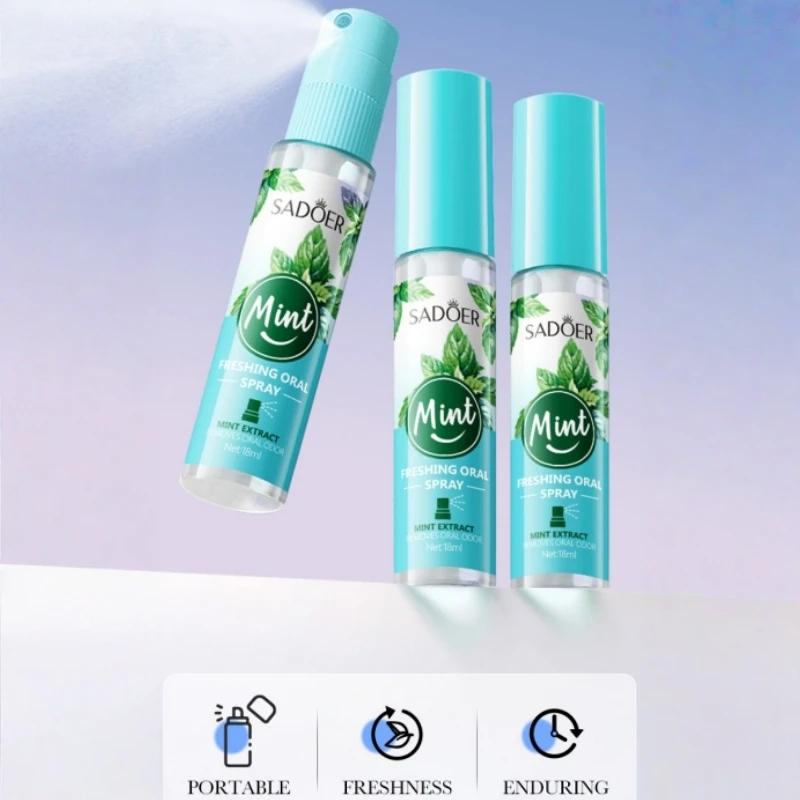 Mint and Peach Flavored Fresh Mouth Spray to Freshen Breath and Eliminate Bad Breath thumbnail 4