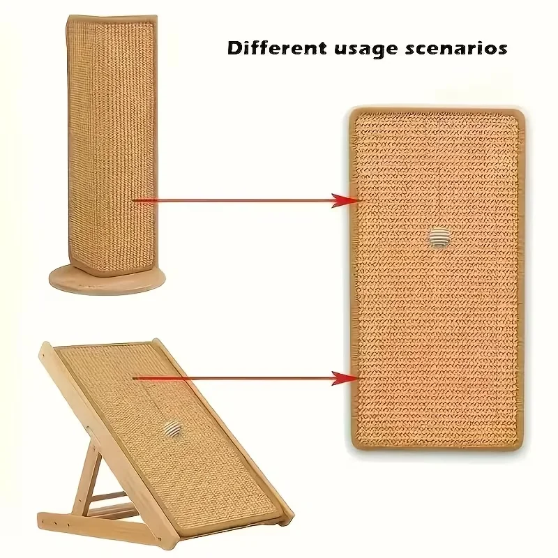 Standing Sisal Cat Scratcher with Hanging Ball, Space Saving Cat Furniture, Protect Sofa Chair Door, No Cat Tree Included thumbnail 5