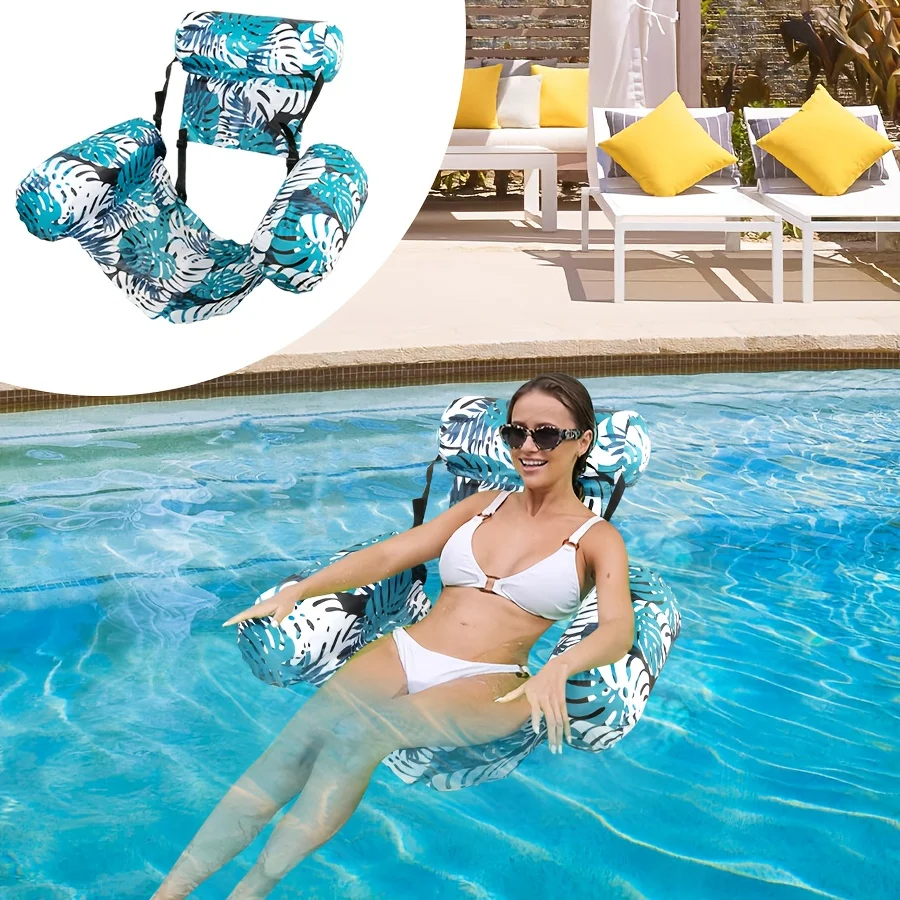 Inflatable Floating Lounger for Adult,Portable Pool Float Chair,Foldable Recliner for Swimming Pool,Lake,Beach Summer Relaxation thumbnail 4