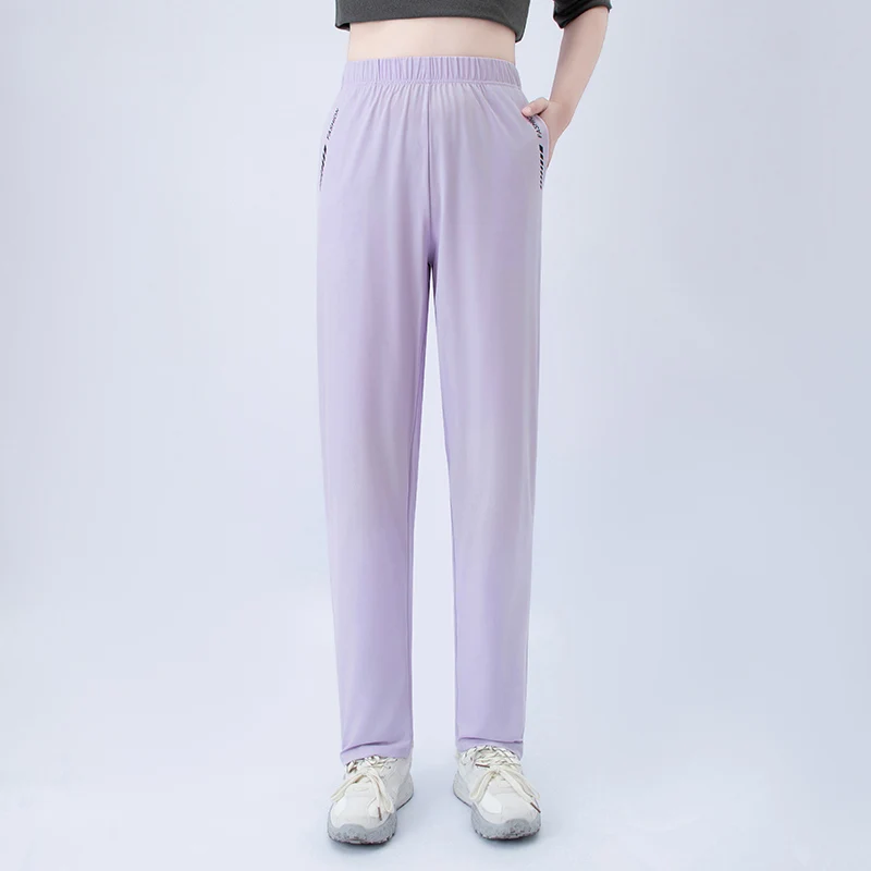 1/3 piece set summer women's letter printed pocket casual pants, comfortable plus size youth student sports running harem pants thumbnail 3