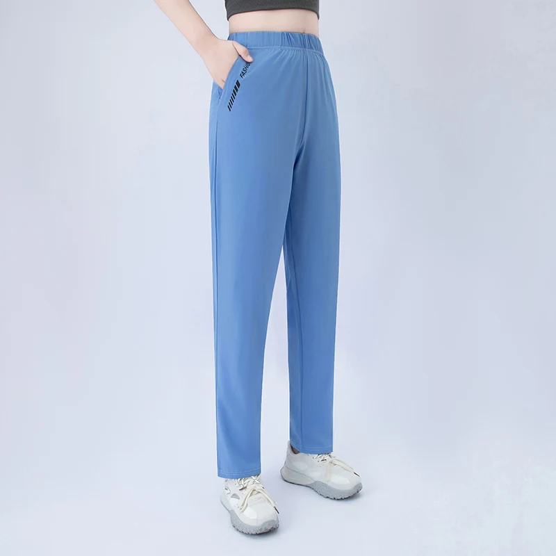 1/3 piece set summer women's letter printed pocket casual pants, comfortable plus size youth student sports running harem pants thumbnail 4
