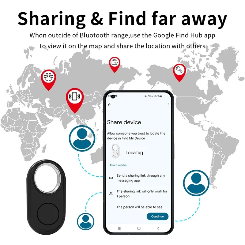 Global Positioning Anti Lost Tracker Long-Distance Finder for Android Google's Find Hub Locate Smart Tag for Pixel Motorola GMS thumbnail 2