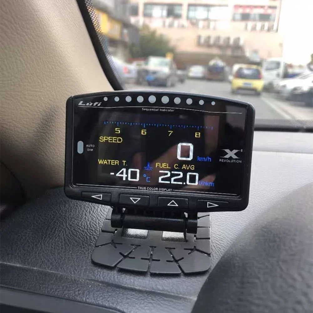 For Multifunction Digital Gauge Meter Prodisplay OBD 12V Car Smart Upgrade Lufi X1 2.8 Inch LCD Screen Display