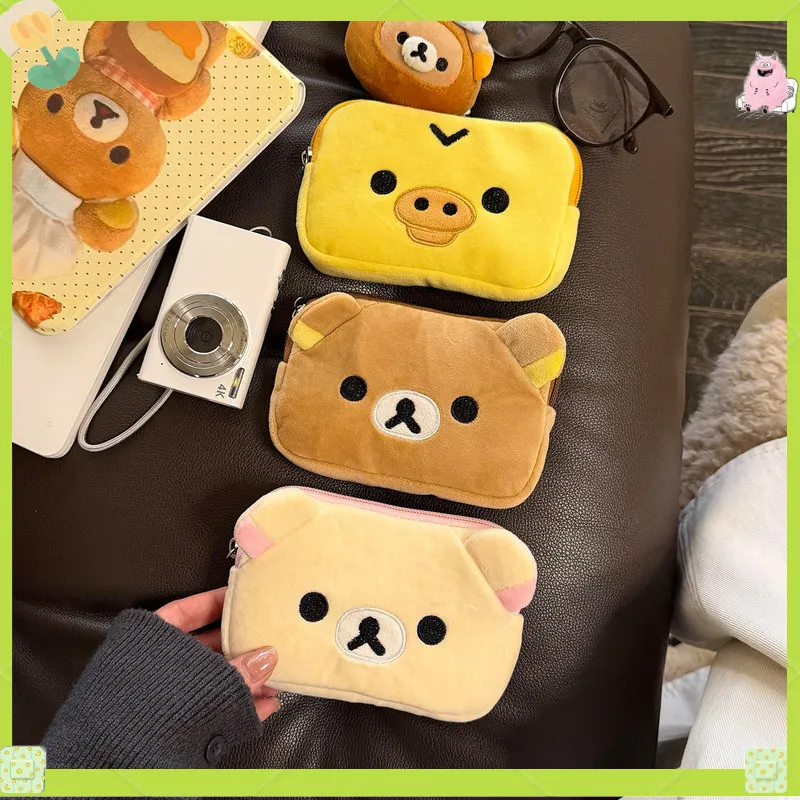 Kawaii Rilakkuma Multi Case Kiiroitori Korilakkuma Bear Coin Purse Wallet Cosmetic Makeup Bags Organizer Storage Bag Cute Gifts thumbnail 2