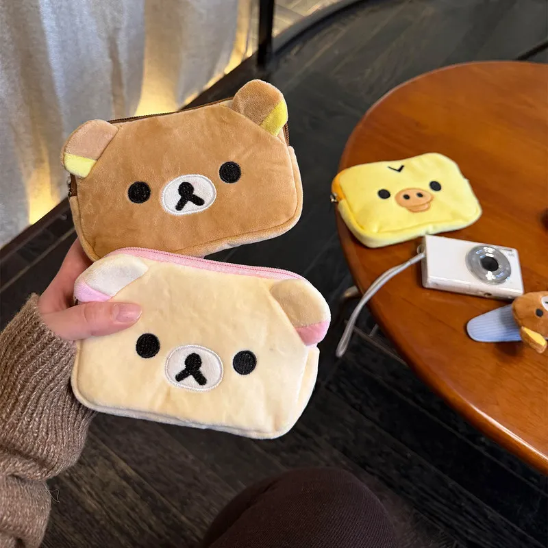 Kawaii Rilakkuma Multi Case Kiiroitori Korilakkuma Bear Coin Purse Wallet Cosmetic Makeup Bags Organizer Storage Bag Cute Gifts thumbnail 4