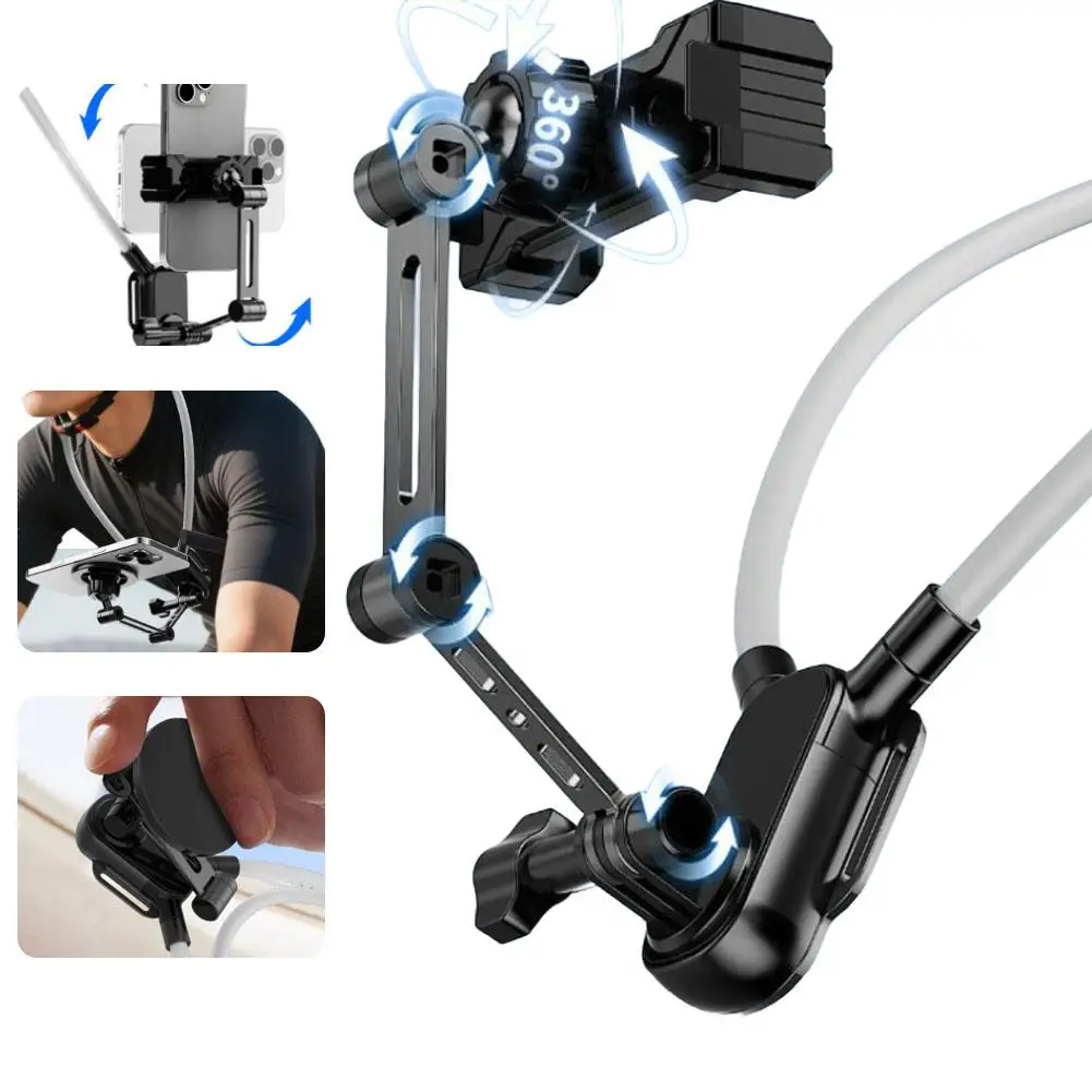 Universal Neck Mount Phone Camera Holder,Magnetic And Clip Compatible With IPhone Samsung 360 Rotation Hands-Free For Video Live thumbnail 6