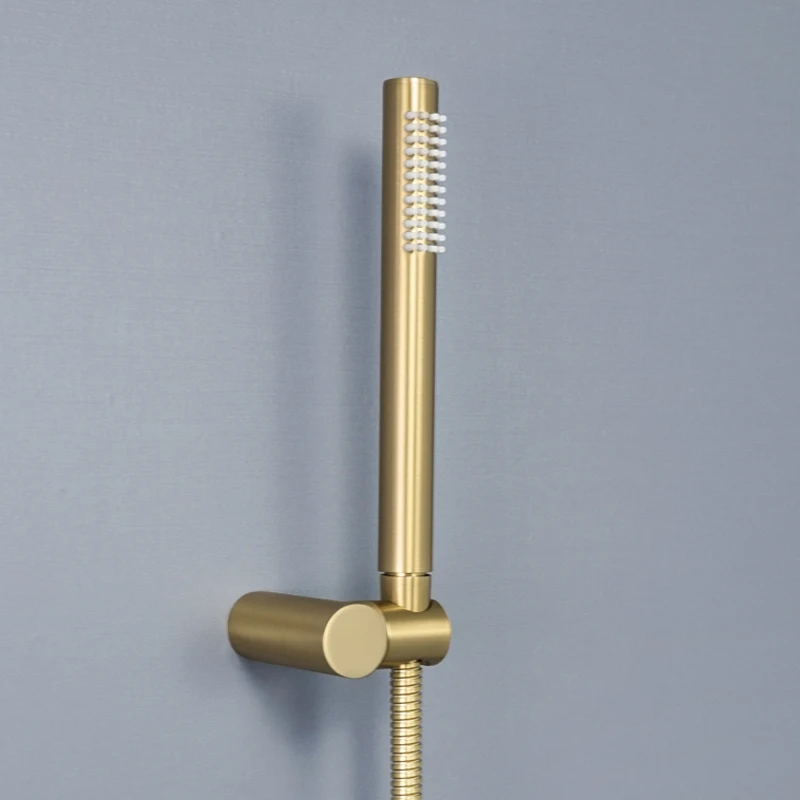 Brass Handheld Shower Head Round Hand Held Bath Sprinkler White/Brushed Gold/Chrome/Grey/Matte Black Bathroom Shower Sprayer thumbnail 3