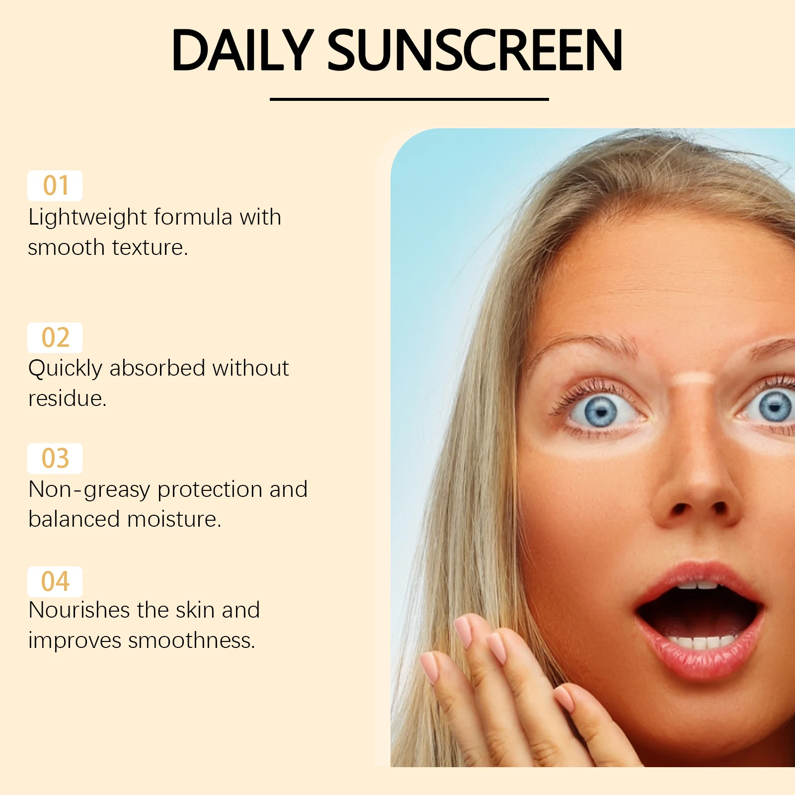 Sunscreen Cream for Face Body Anti UV Prevent Sunburn Oil-Control Waterproof Moisturizer Sunblock Skin Protective Cream thumbnail 4