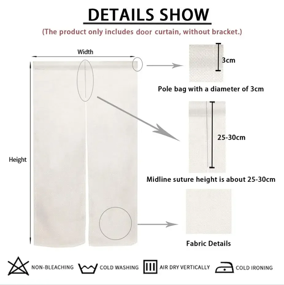 VIKAMA Cat-Motif Door Curtain Bedroom & Kitchen Room Divider Bathroom Entrance Half-Curtain Home Decor thumbnail 5