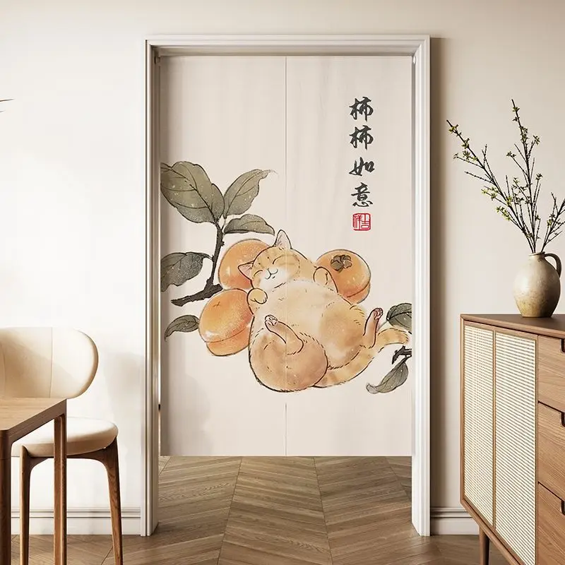 VIKAMA Cat-Motif Door Curtain Bedroom & Kitchen Room Divider Bathroom Entrance Half-Curtain Home Decor thumbnail 3