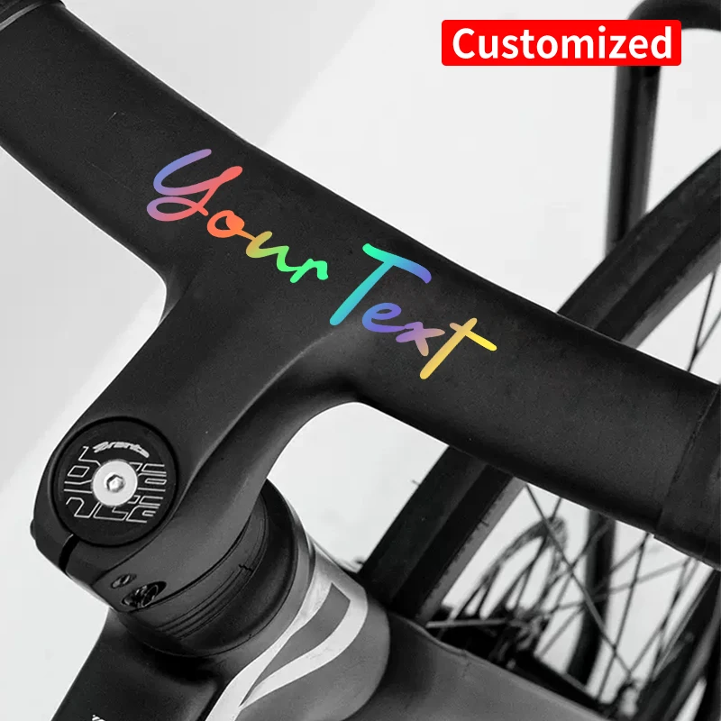 1PC Handwritten Style Custom Bicycle Stickers Frame Personalized Waterproof DIY Motorcycle Helmet MTB Bike Top Tube Vinyl Decals thumbnail 4
