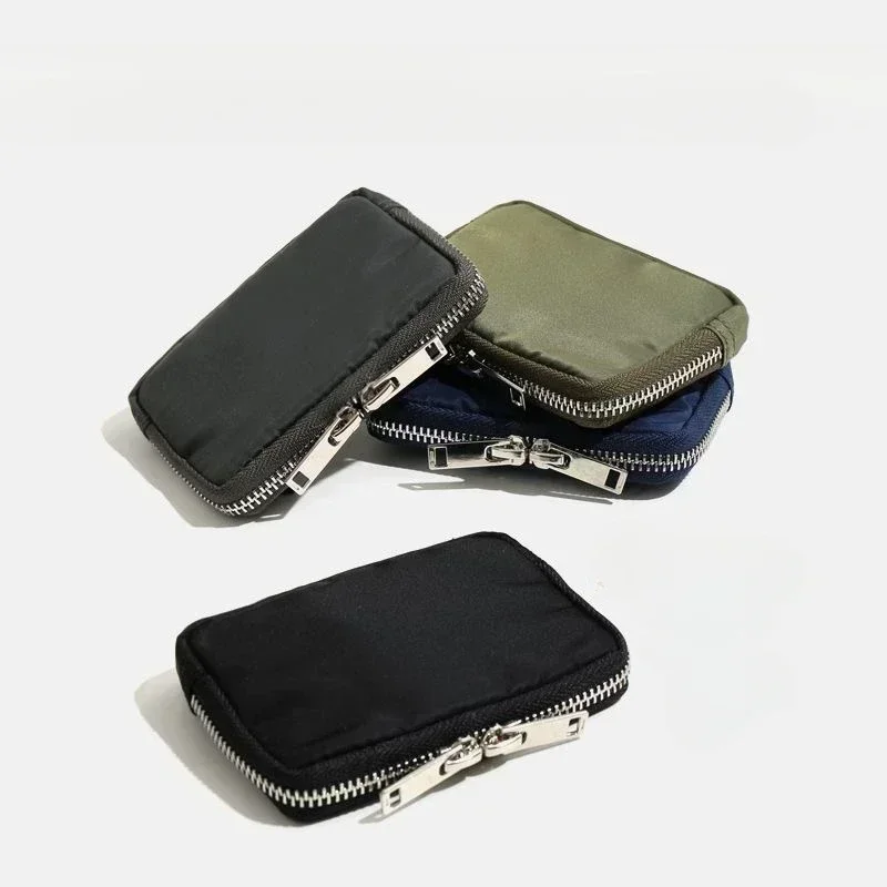 Japan Zipper Mini Purse Card Holder Nylon Cloth Coin Pouch Waterproof Cute Wallet Men Clutch Bag Mini Purse Fashion Small Wallet thumbnail 3