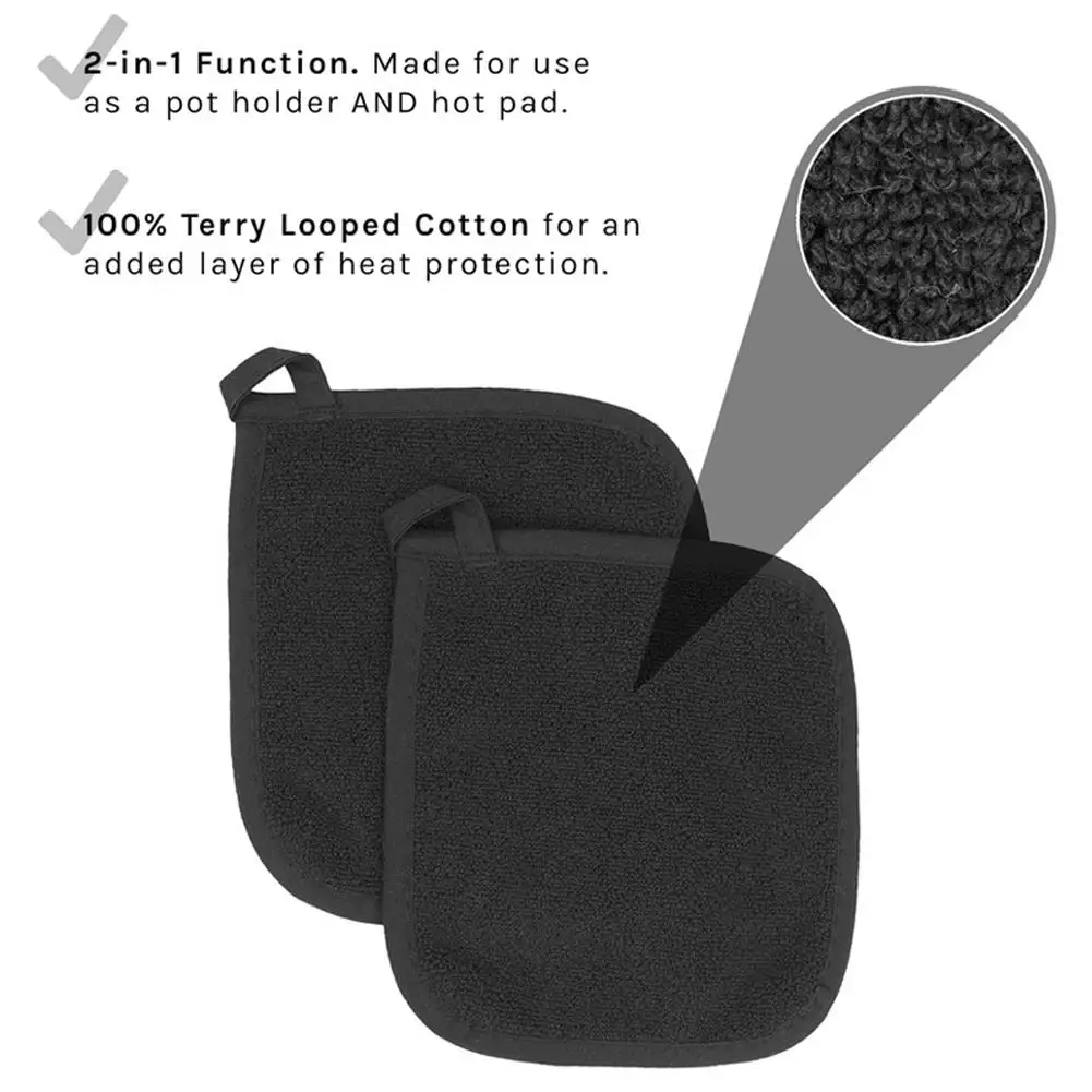 High Temperature Resistant Kitchen Baking Set Thickened Loop Cloth Insulation Gloves Microwave Oven Insulation Pad thumbnail 5