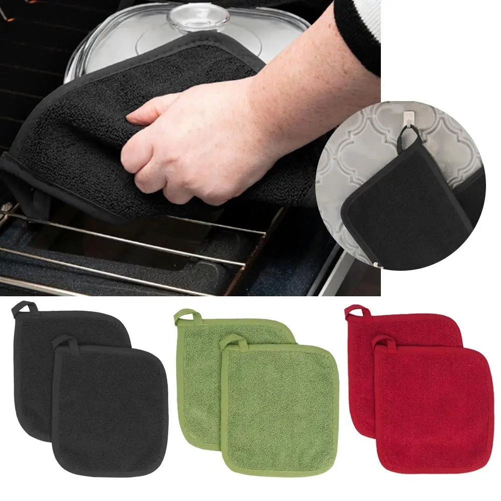 High Temperature Resistant Kitchen Baking Set Thickened Loop Cloth Insulation Gloves Microwave Oven Insulation Pad thumbnail 3