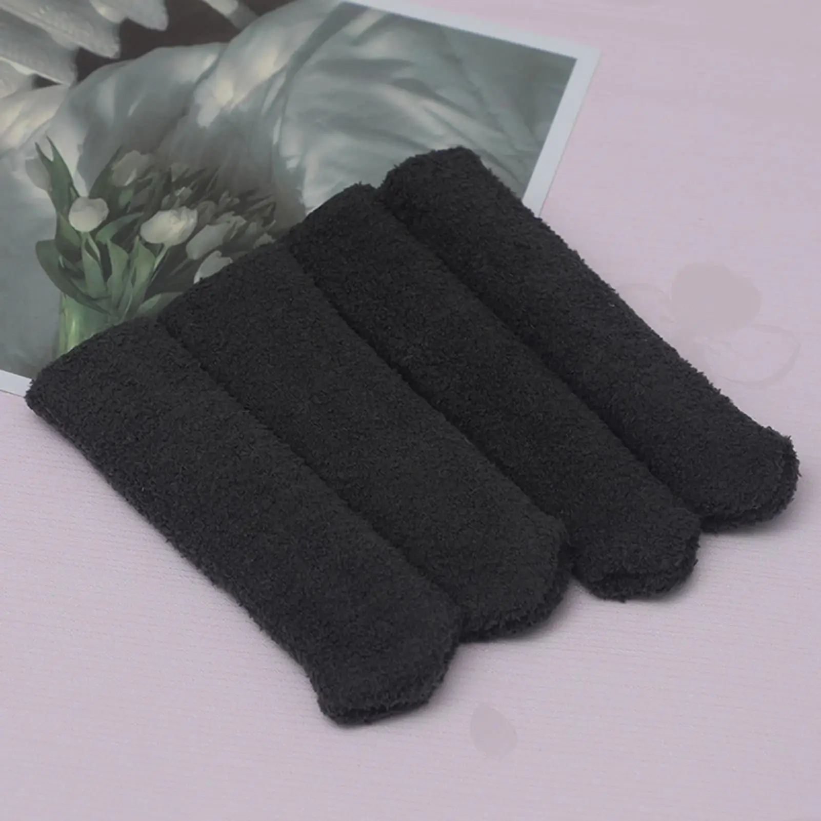 4Pcs Winter Motorcycle Grip Covers Plush Soft Handlebar Covers For Cold Weather Riding For Men Women, Wind Protection thumbnail 3