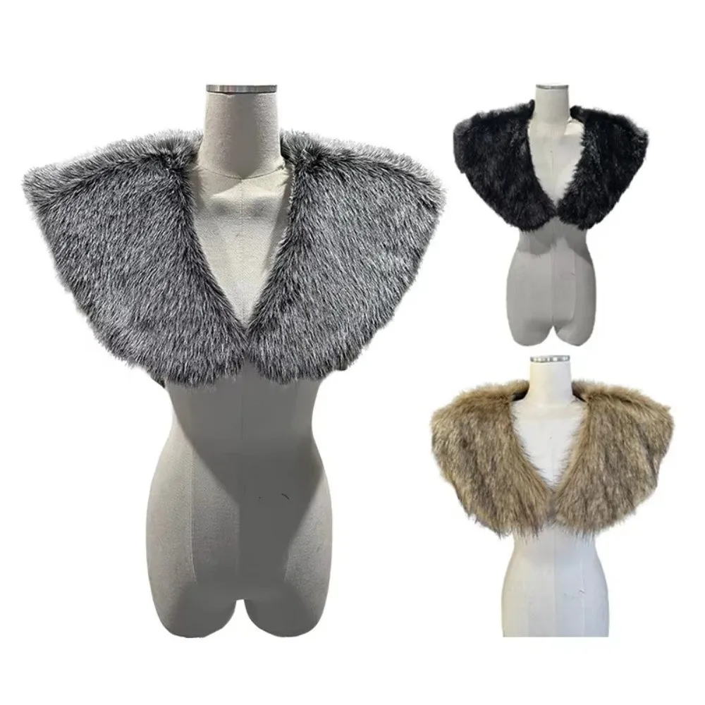 Unisex Shoulder Cloak Medieval Viking Cape Pirate Design Cosplay Costume Faux Fur Cloak Hunter Style Fur Shawl