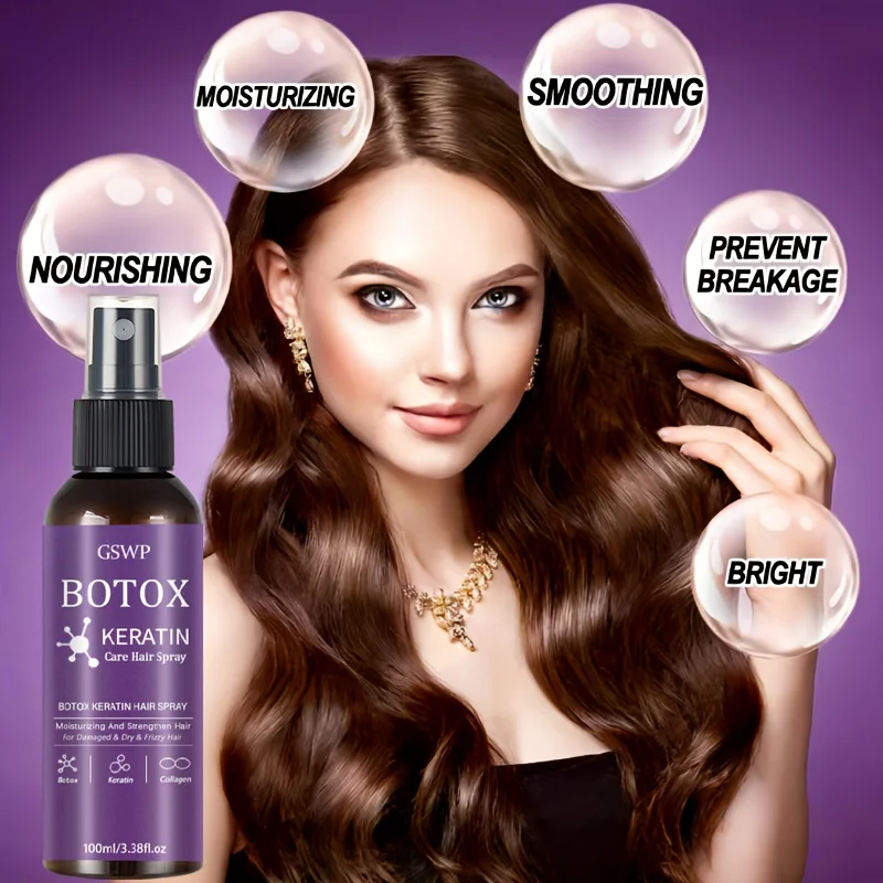 GSWP Botox Keratin Treatment Hair Spray, moisturizes and strengthens hair, reduces tangles, split ends, no need towash.100/200ml thumbnail 4