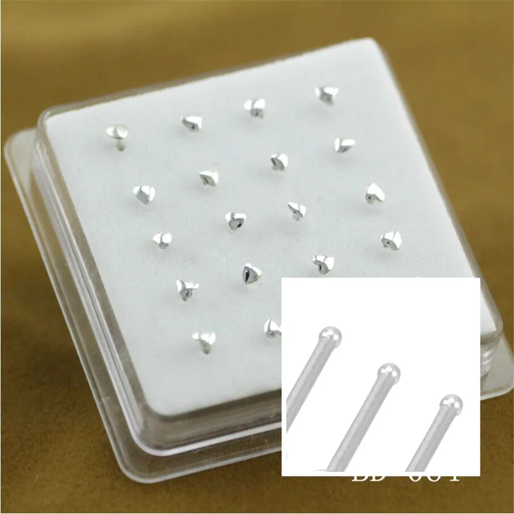 Cute Heart-shaped Nose Nail, Tongue Nail, Lip Nail, Body Piercing, Gold Silver Shiny Matte Surface, Body Piercing Jewelry thumbnail 2