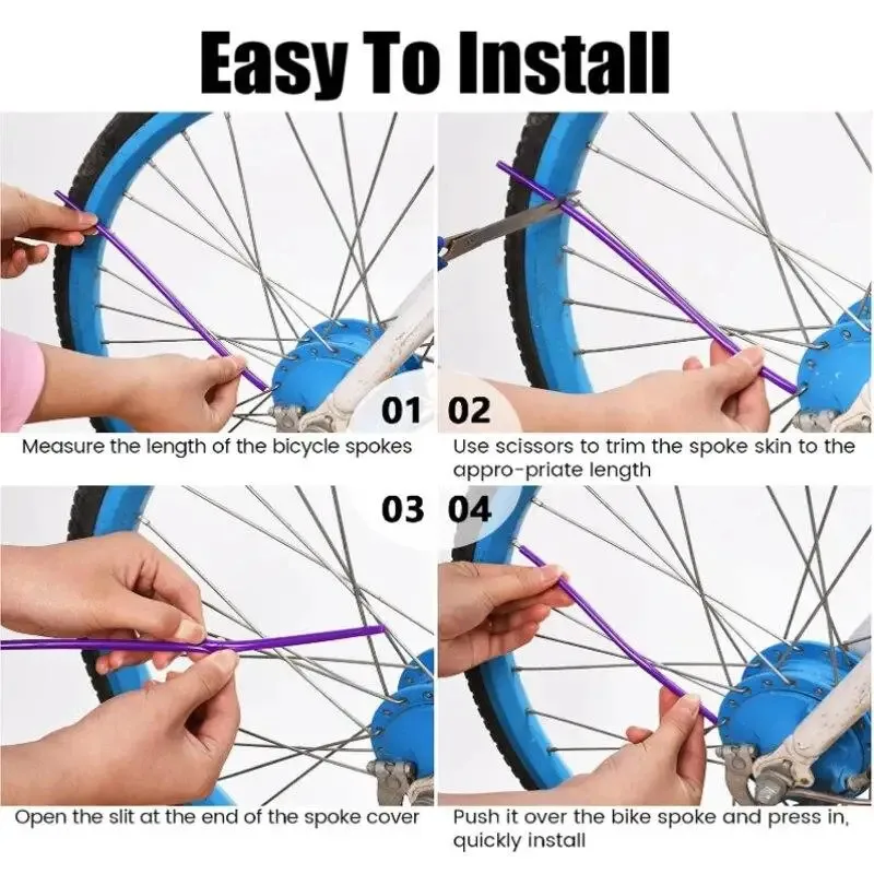 72PCS 24cm Universal Dirt Bike Spoke Covers Motorcycle Wheel Rim Skins Protector Motocross Bicycle Bike Spoke Wrap Kit thumbnail 5