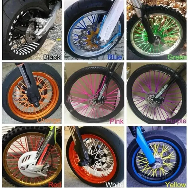 72PCS 24cm Universal Dirt Bike Spoke Covers Motorcycle Wheel Rim Skins Protector Motocross Bicycle Bike Spoke Wrap Kit thumbnail 6