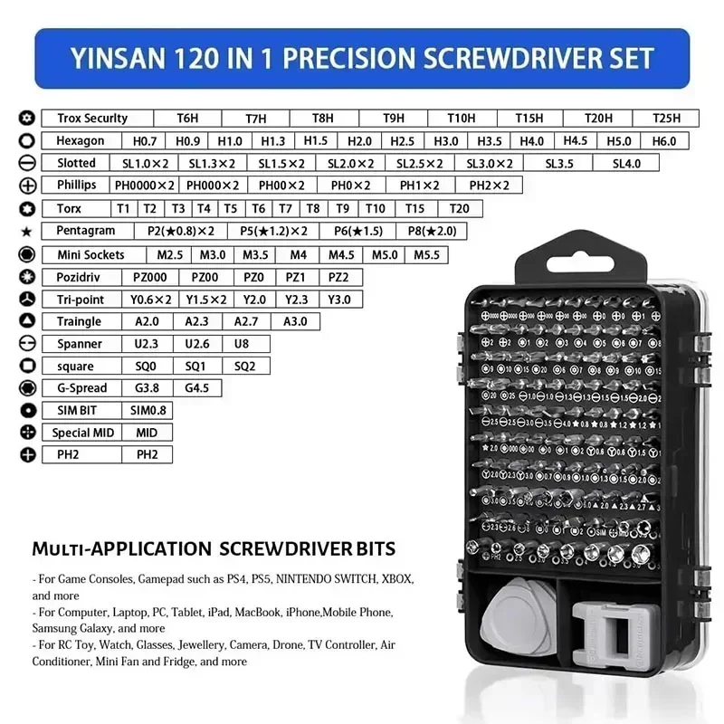 Home Repair 115-in-1 Precision Screwdriver Set for Phones, Computers, and Watches Magnetic Repair Tool Set thumbnail 5