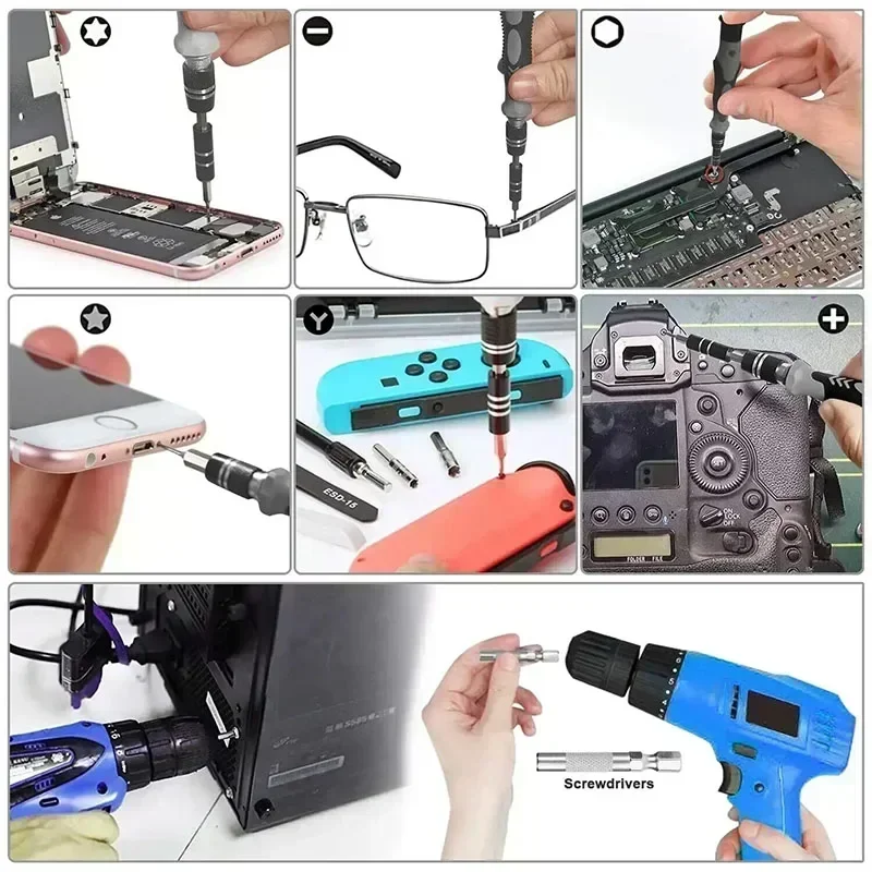 Home Repair 115-in-1 Precision Screwdriver Set for Phones, Computers, and Watches Magnetic Repair Tool Set thumbnail 6