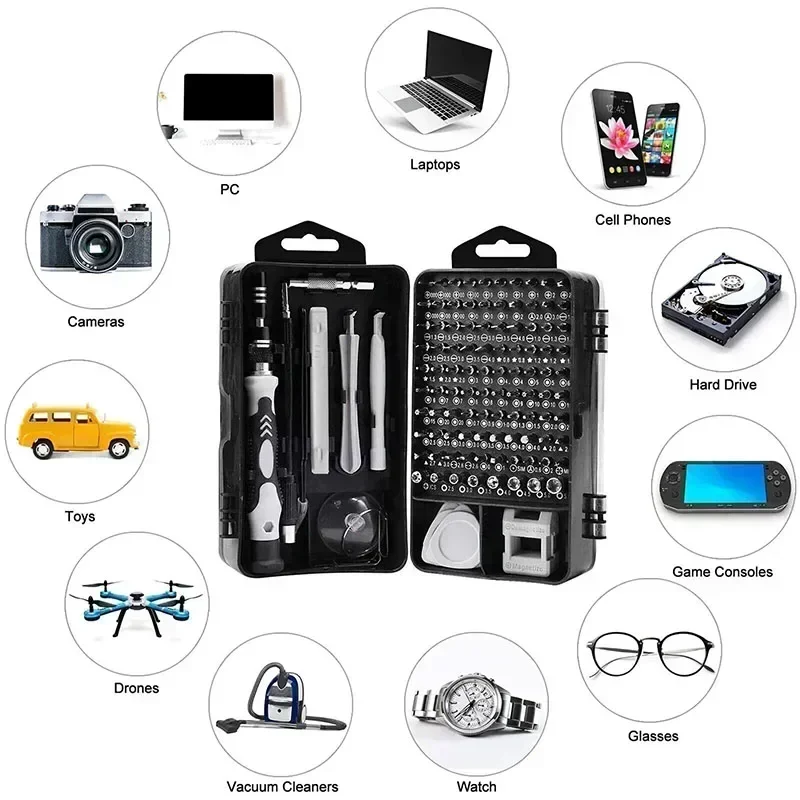 Home Repair 115-in-1 Precision Screwdriver Set for Phones, Computers, and Watches Magnetic Repair Tool Set thumbnail 4
