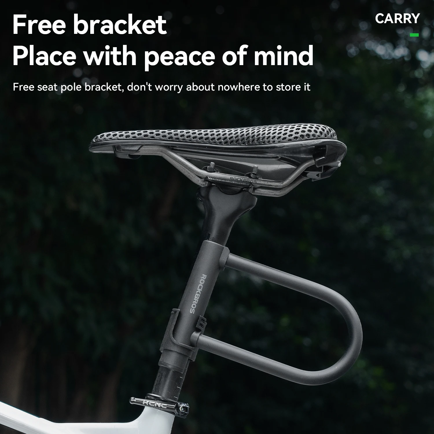 ROCKBROS Anti-Theft Bike U-Lock Optional Cable Combo Zinc Alloy Body with Silicone Waterproof Shell Portable Bicycle Accessories thumbnail 5