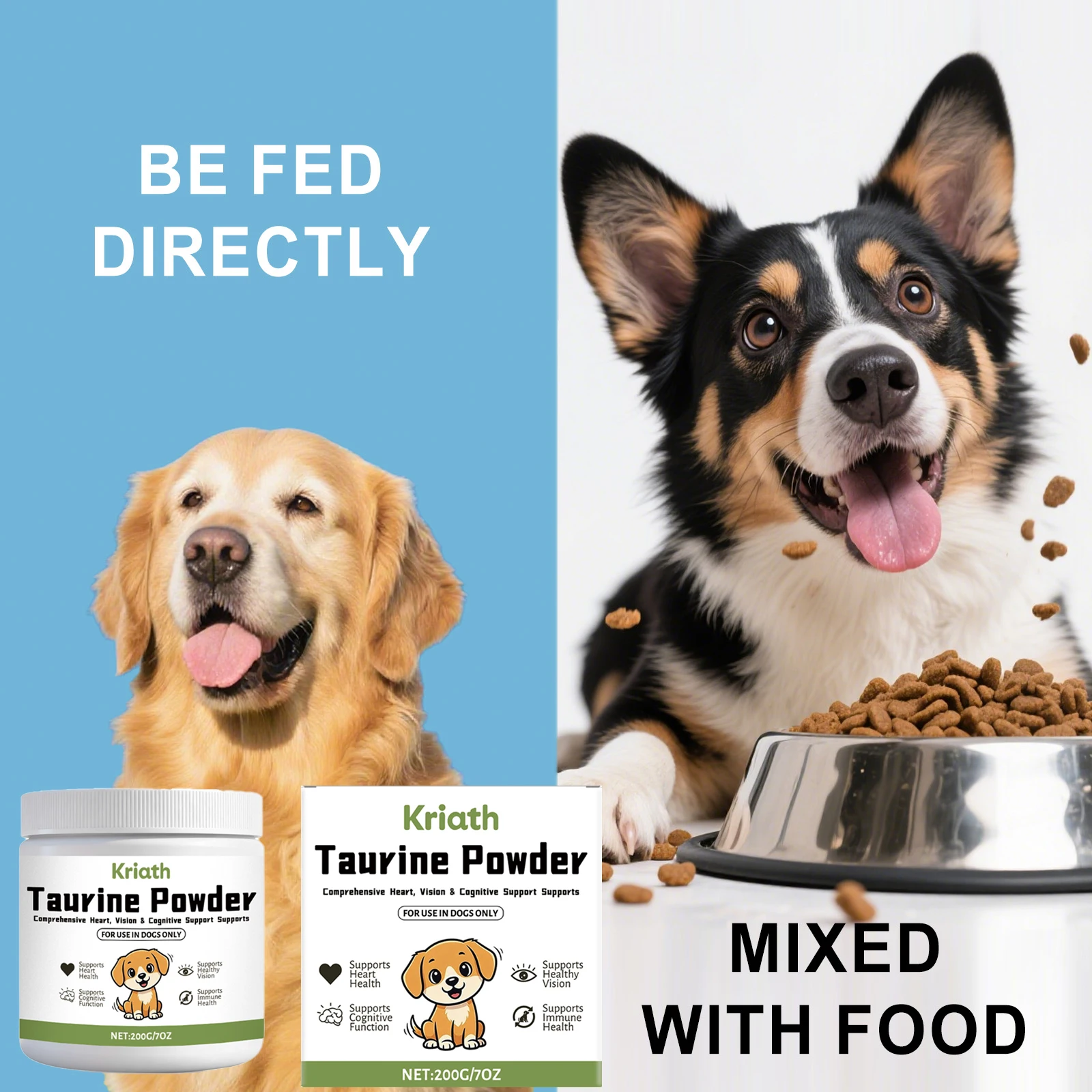 Pet Taurine Powder Support Heart Wellness Maintain Normal Vision Function Enhance Hair Radiance Dog Daily Nutrients Supplement thumbnail 2