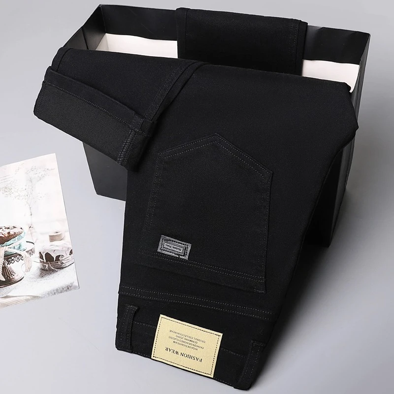 2026 Spring Autumn New Men's Clothing Slim Jeans Fashion Brown Business Casual Stretch Denim Pants Male Brand Trousers 28-44 thumbnail 3