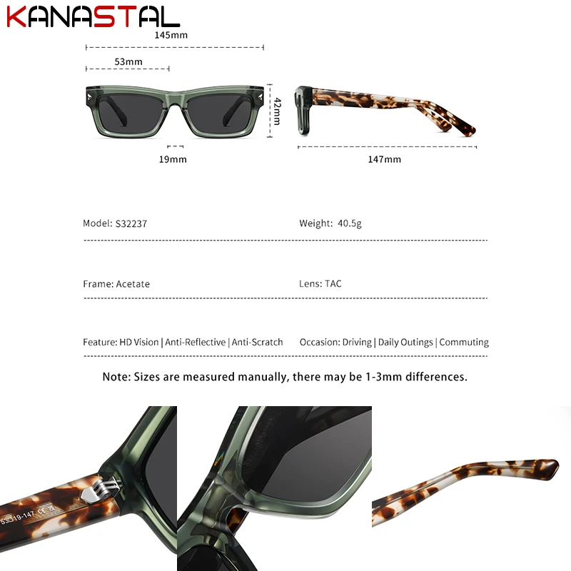Women Polarized Sunglasses Men UV400 Sun Glasses Acetate Eyeglasses Frame Travel Outdoor Beach Goggles Anti Glare Shade Eyewear thumbnail 5