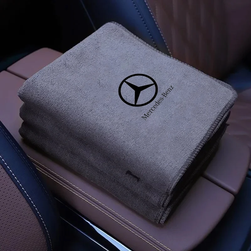 Car Microfiber Cleaning Towel Car Drying Towel Auto Washing Tools For Mercedes Benz W210 W222 W164 W203 W205 W251 CLK GLA ML thumbnail 5