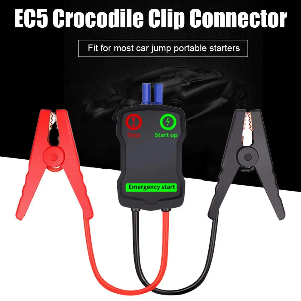 12V Car Jump Starter Intelligent Emergency Battery Alligator Clamps Red-Black Clips Auto Booster Cable for 12V Cars thumbnail 4