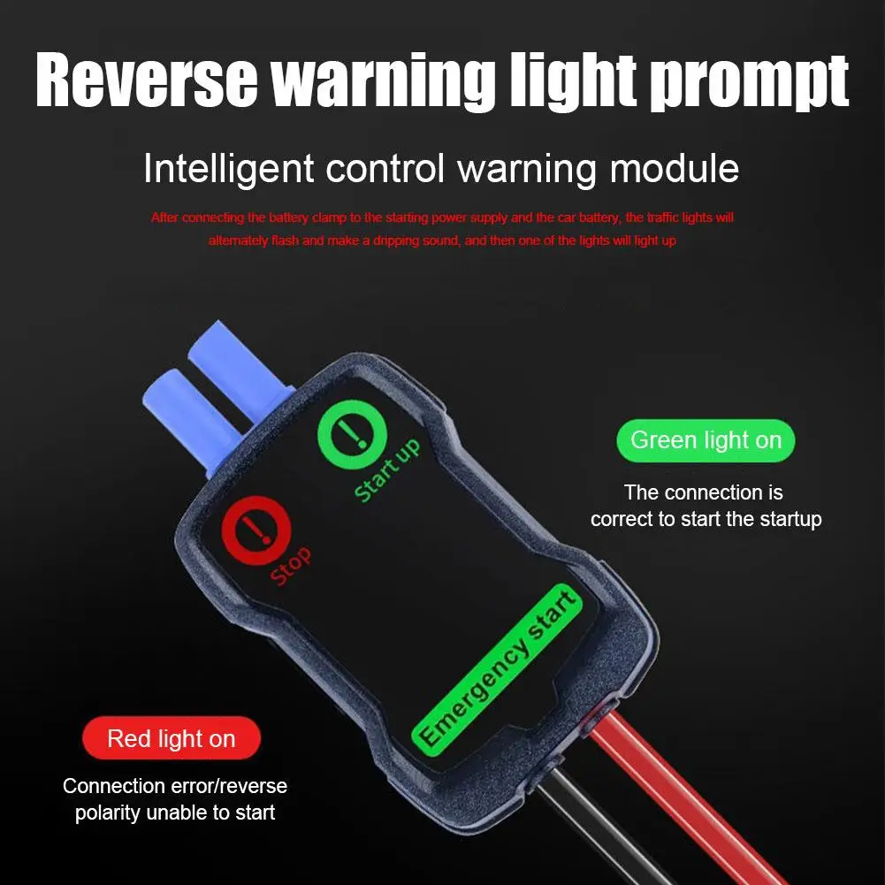 12V Car Jump Starter Intelligent Emergency Battery Alligator Clamps Red-Black Clips Auto Booster Cable for 12V Cars thumbnail 6
