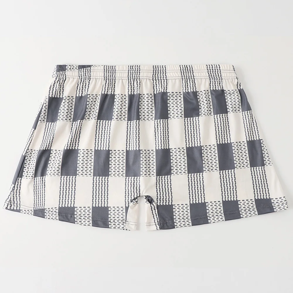 5pcs Checkered Printed Aro Pants Loose and Breathable Flat Corner Pants for Casual and Comfortable Elderly Wear Men Boxer Briefs thumbnail 3